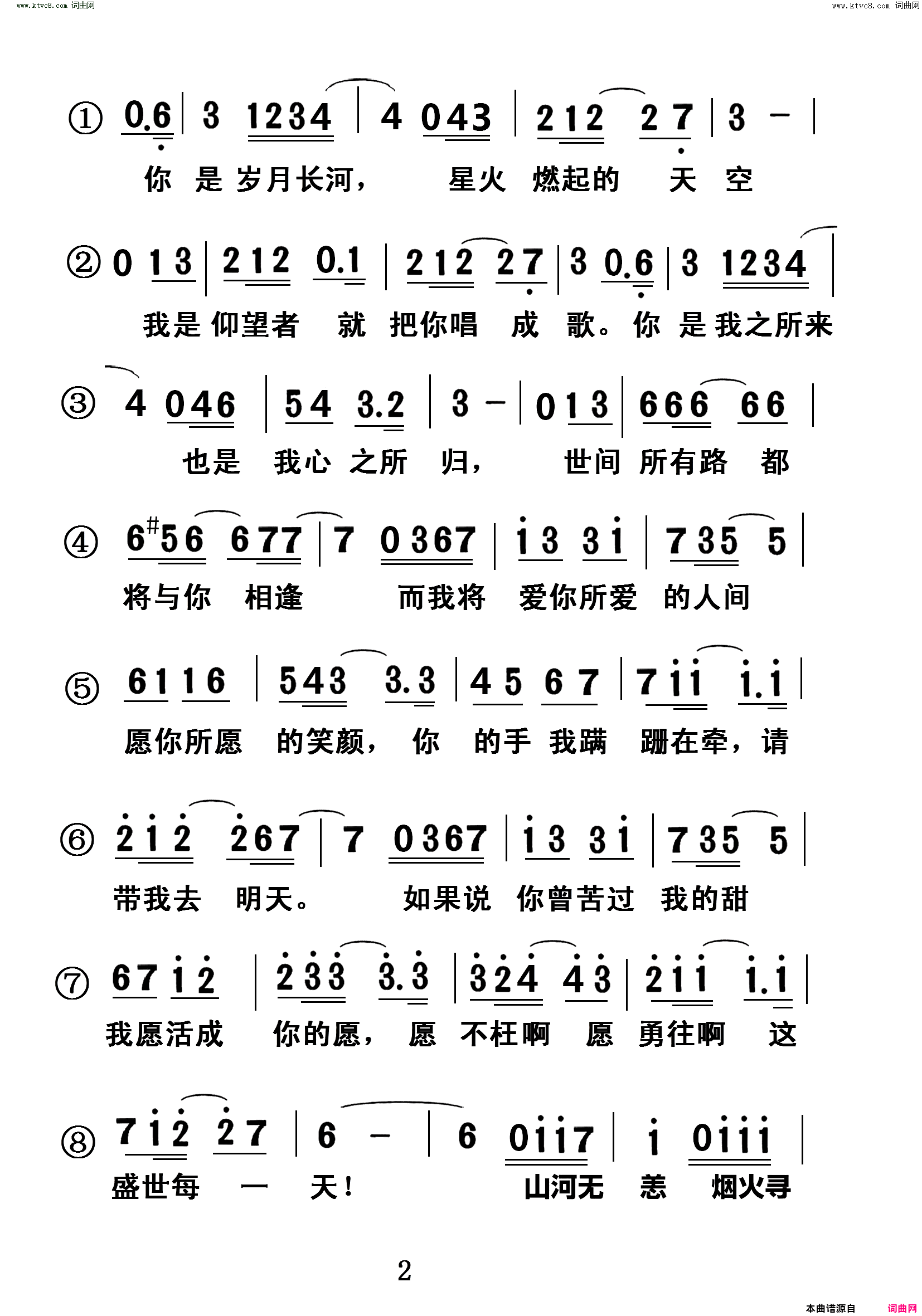 如愿电影_我和我的父辈_简谱_王菲演唱