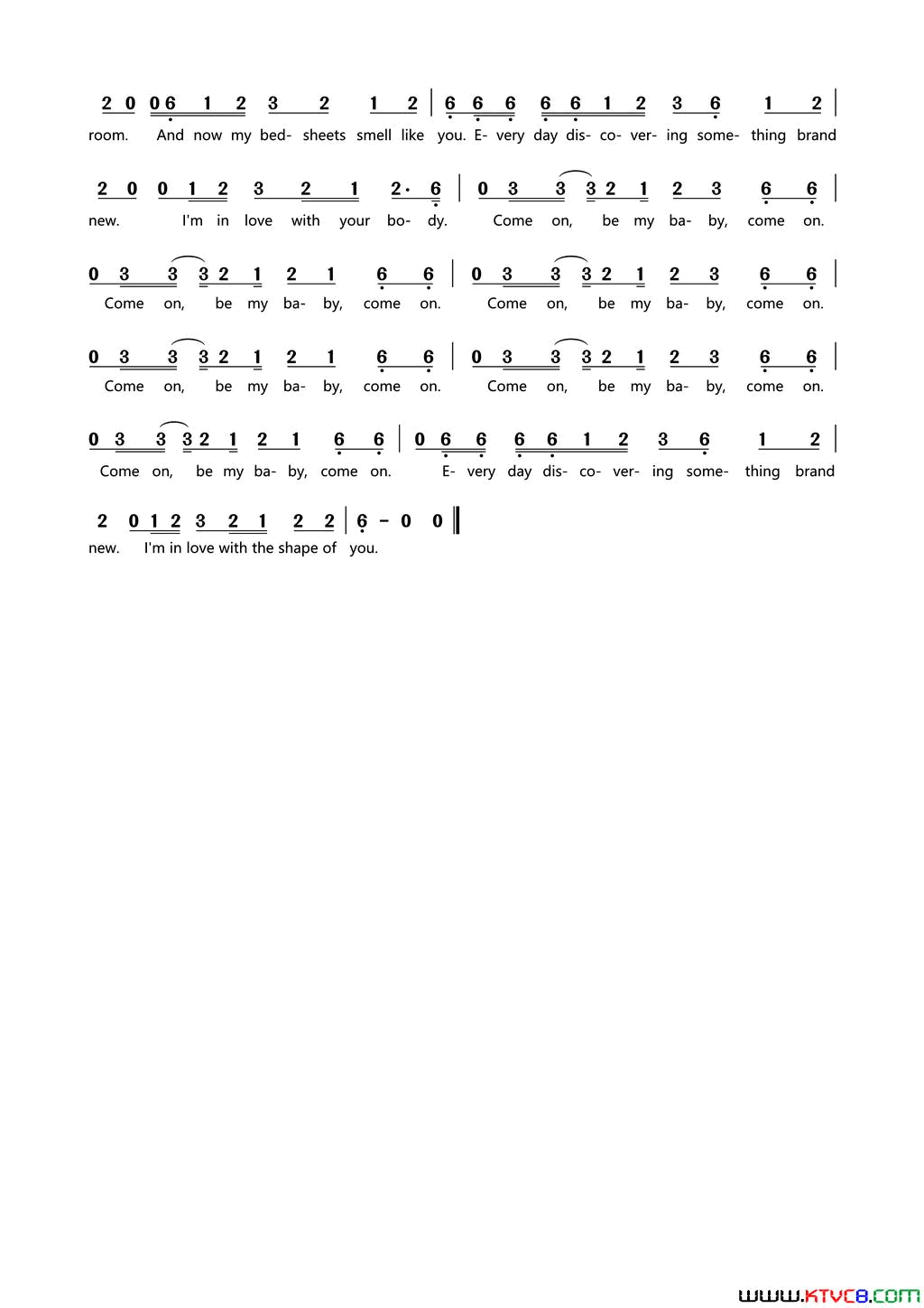 Shape_of_You简谱