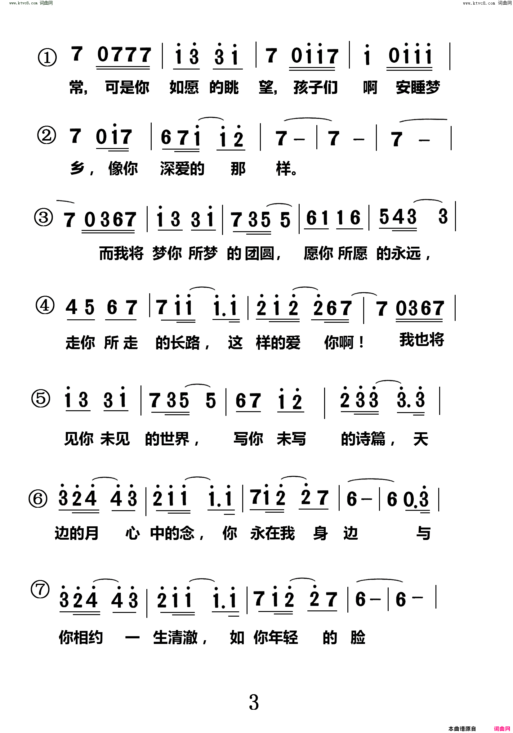 如愿电影_我和我的父辈_简谱_王菲演唱