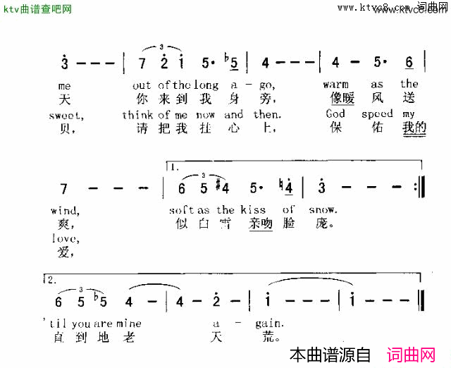 SOMEWHERE,MYLOVE爱在他乡简谱