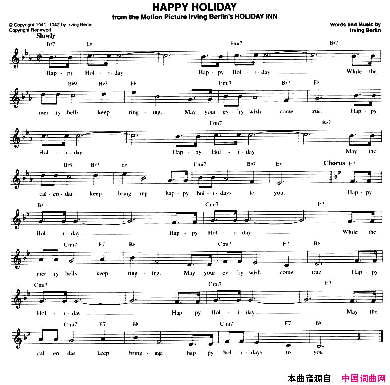 HAPPYHOLIDAY简谱