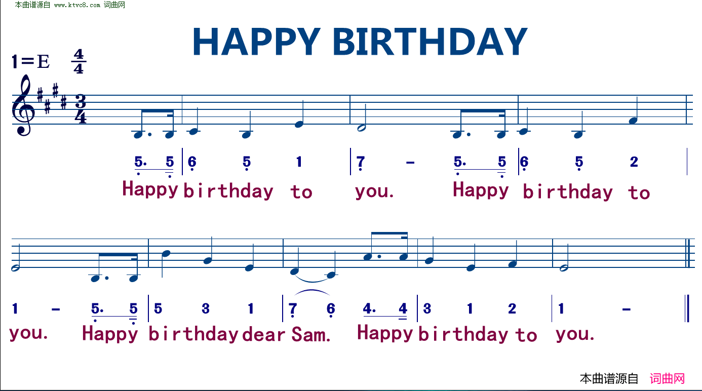 Happy_birthday简谱