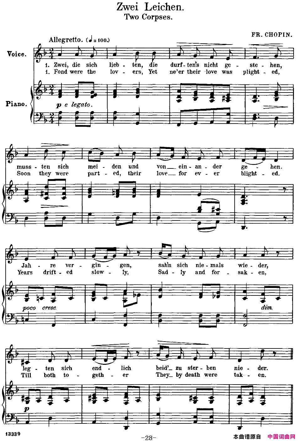 Chopin_17PolishSongsOp.74，No.11ZweiLeichen.TwoCorpses.钢琴伴奏谱Chopin_17_Polish_Songs_Op.74，No.11Zwei_Le