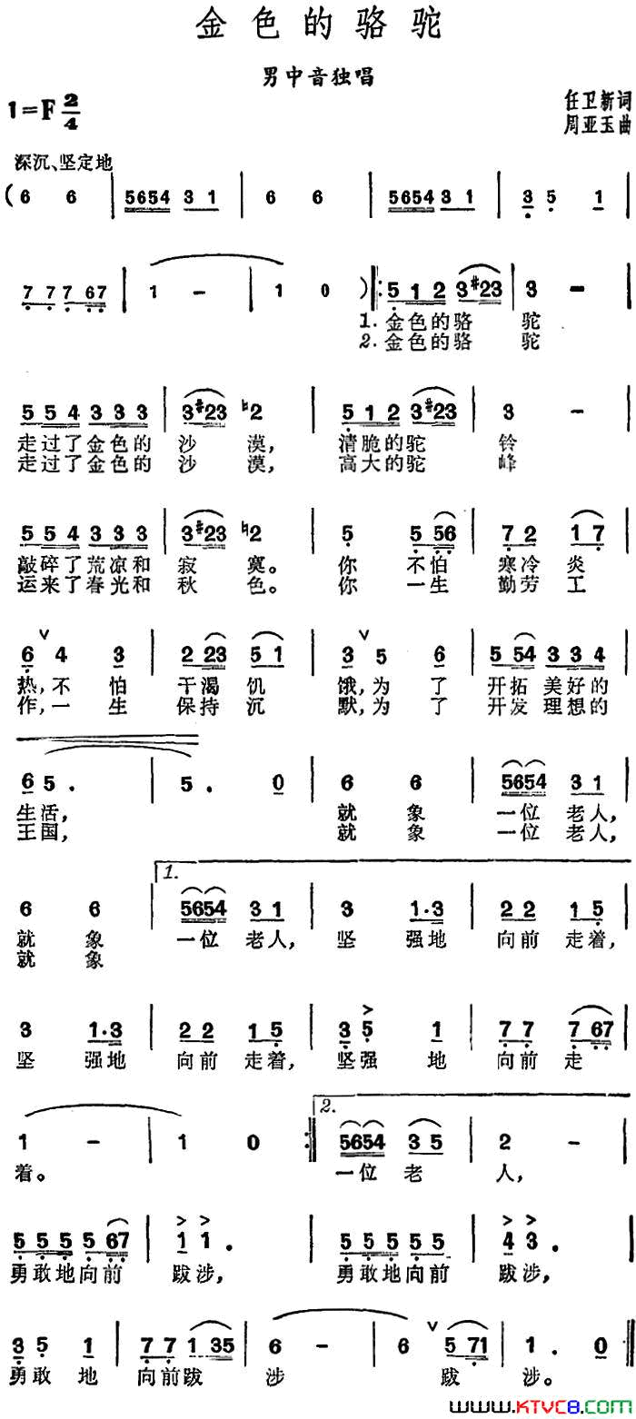 金色的骆驼简谱