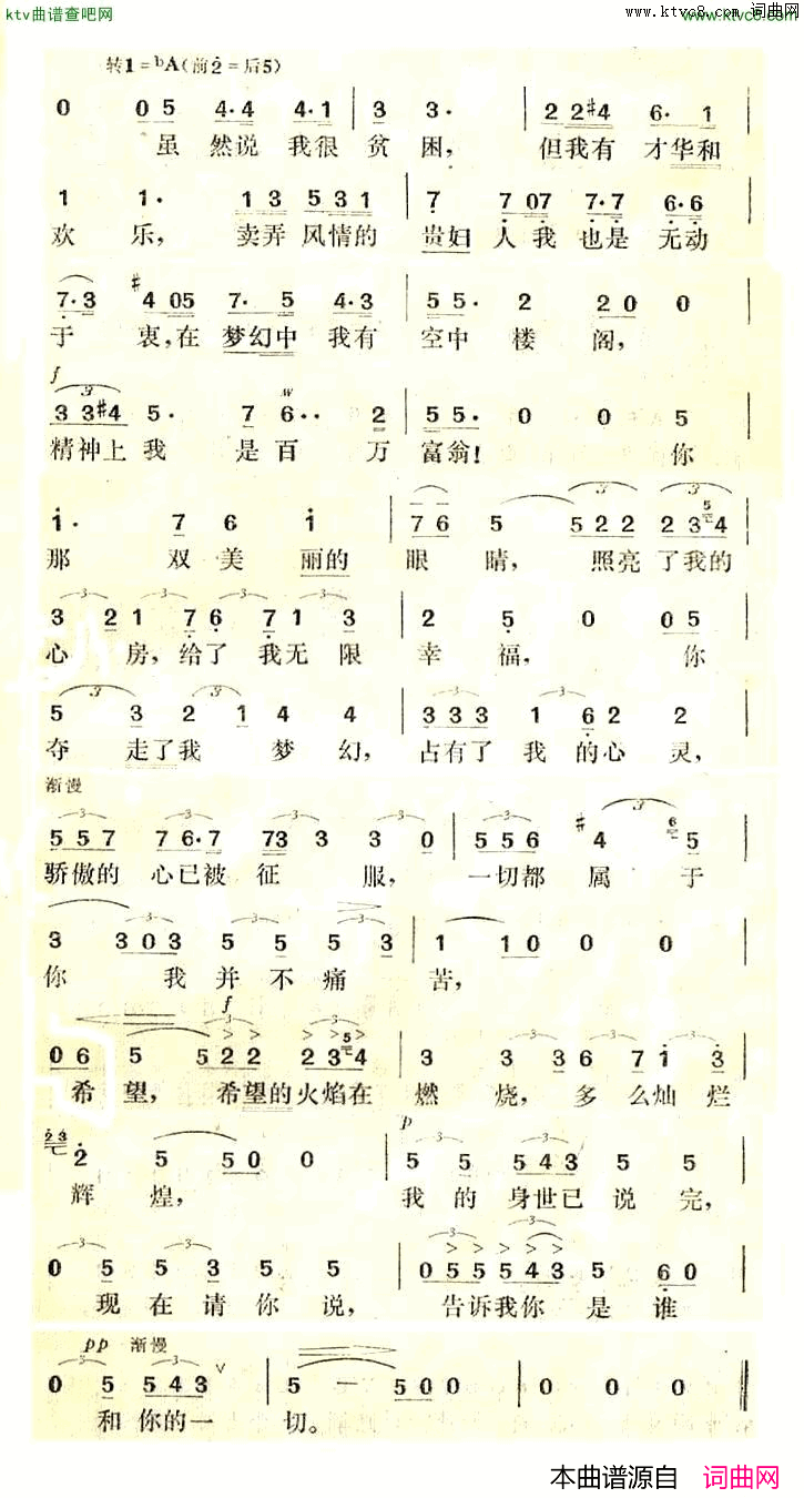多么冰凉的小手简谱_李双江演唱