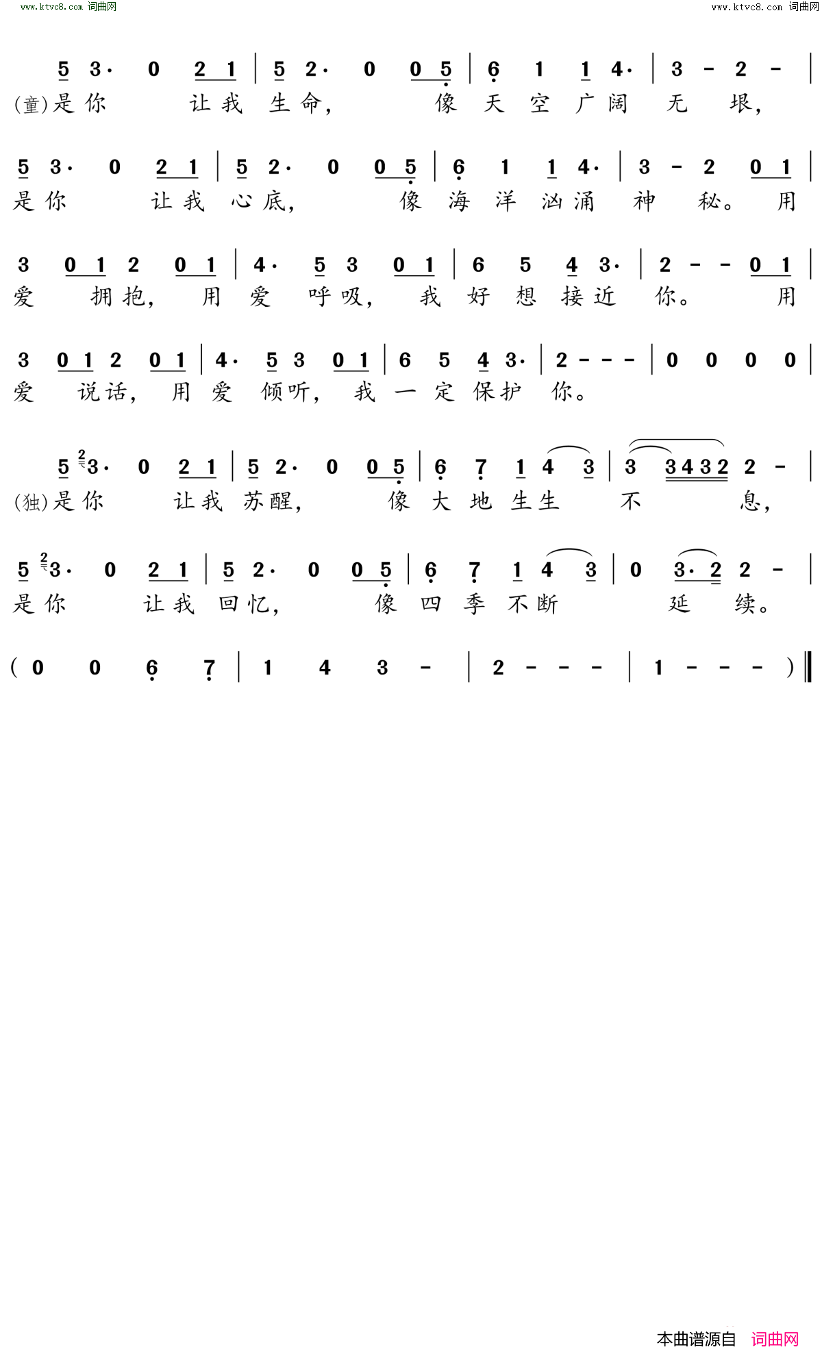 是你简谱_王力宏演唱_陈乐融/王力宏词曲