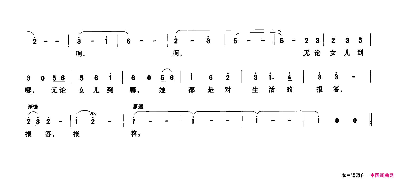 女儿简谱