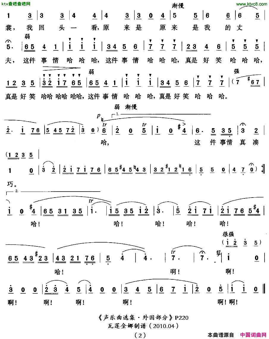 笑之歌轻歌剧_蝙蝠_选曲[奥]简谱