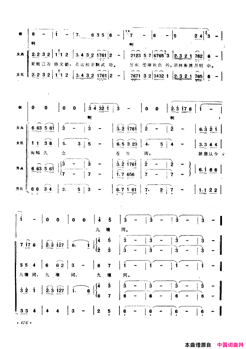 中国歌剧选曲集451_500简谱