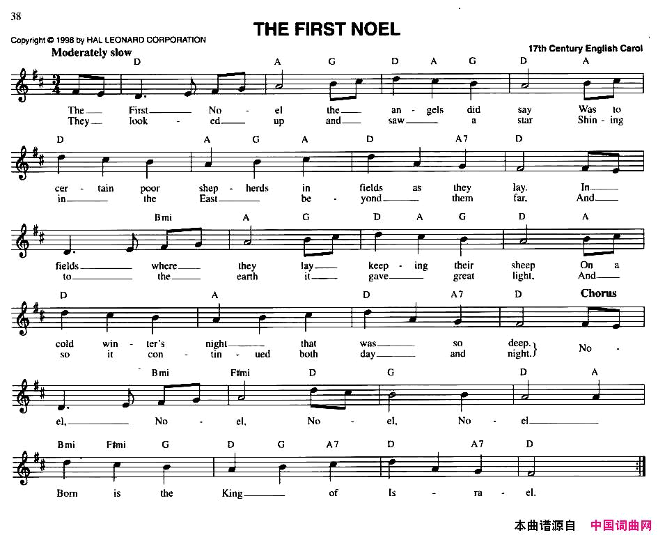 THEFIRSTNOEL简谱