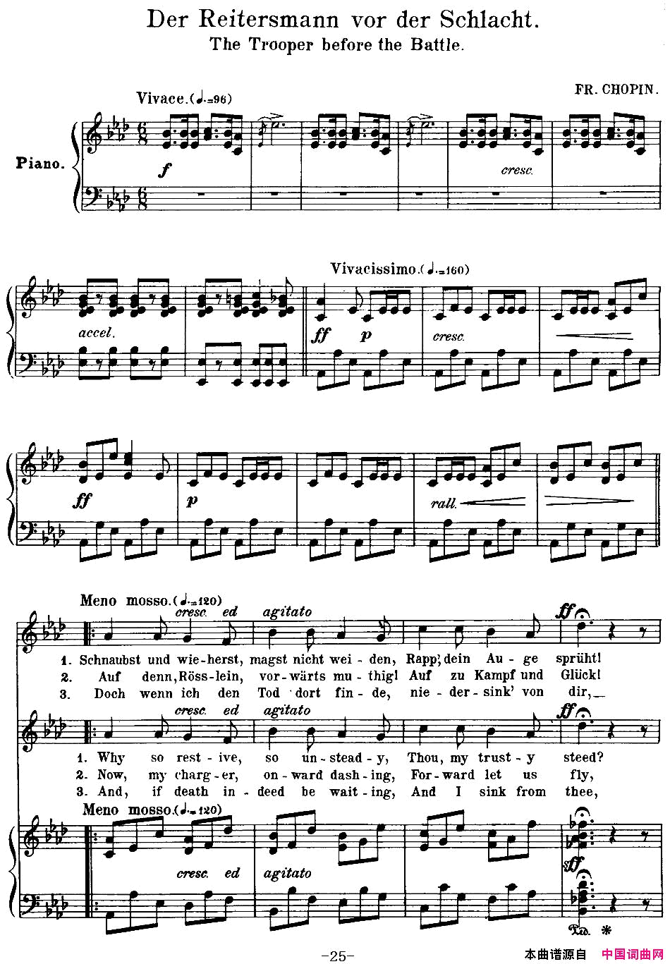 Chopin_17PolishSongsOp.74，No.10DerReitersmannvorderSchlacht.TheTrooper钢琴伴奏谱Chopin_17_Polish_Songs_Op