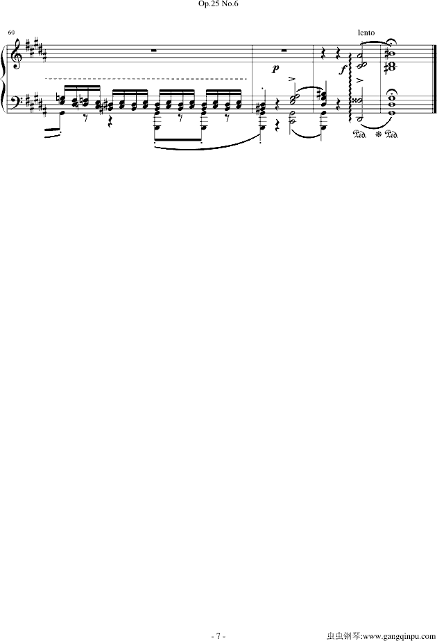 肖邦练习曲Op.25No.6简谱_肖邦演唱