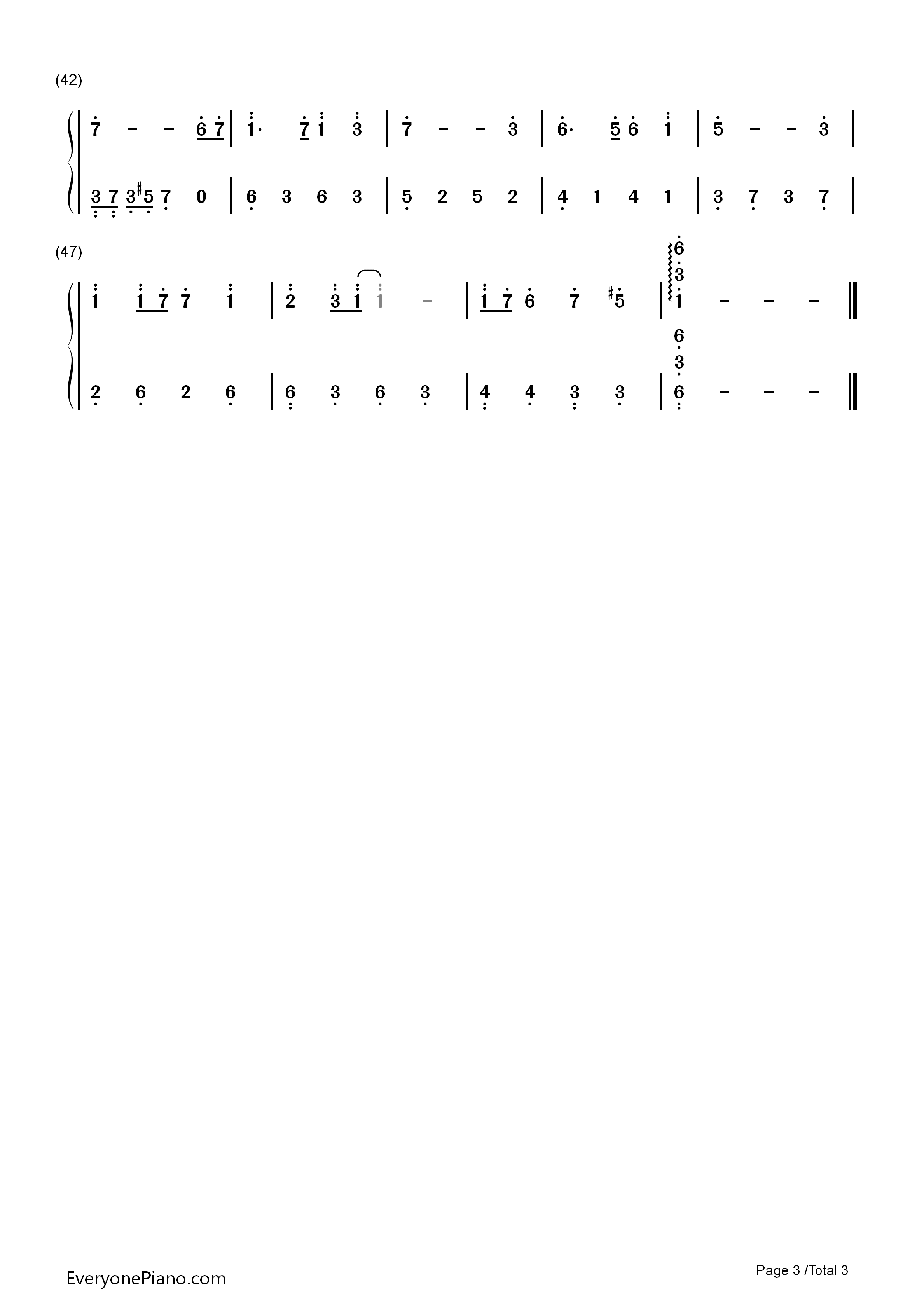 天空之城完美简单版钢琴简谱_久石让__Joe_Hisaishi_宫崎骏演唱