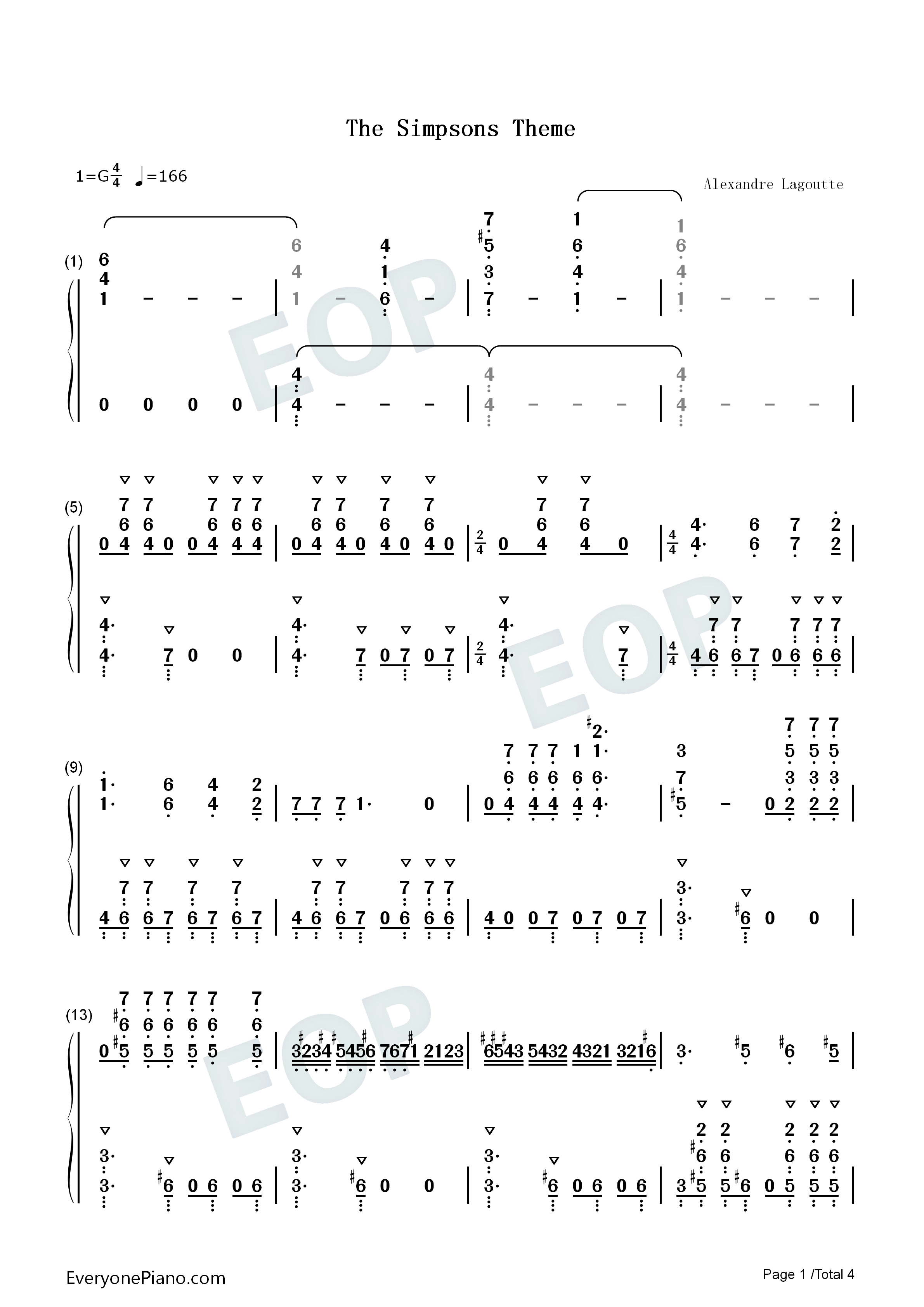 The_Simpsons_Theme钢琴简谱_Danny_Elfman演唱