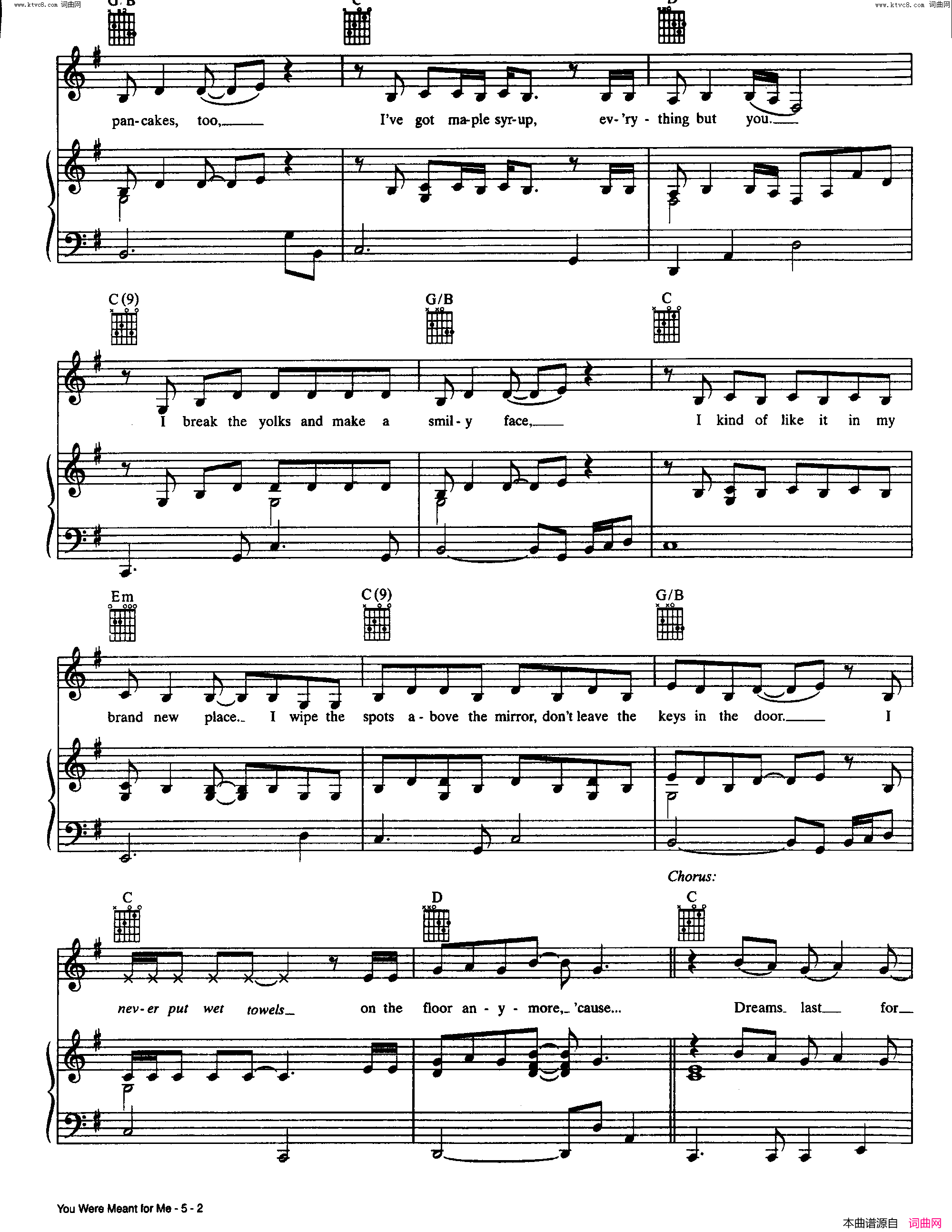 You_Were_Meant_For_Me歌曲_人声吉他钢琴谱简谱