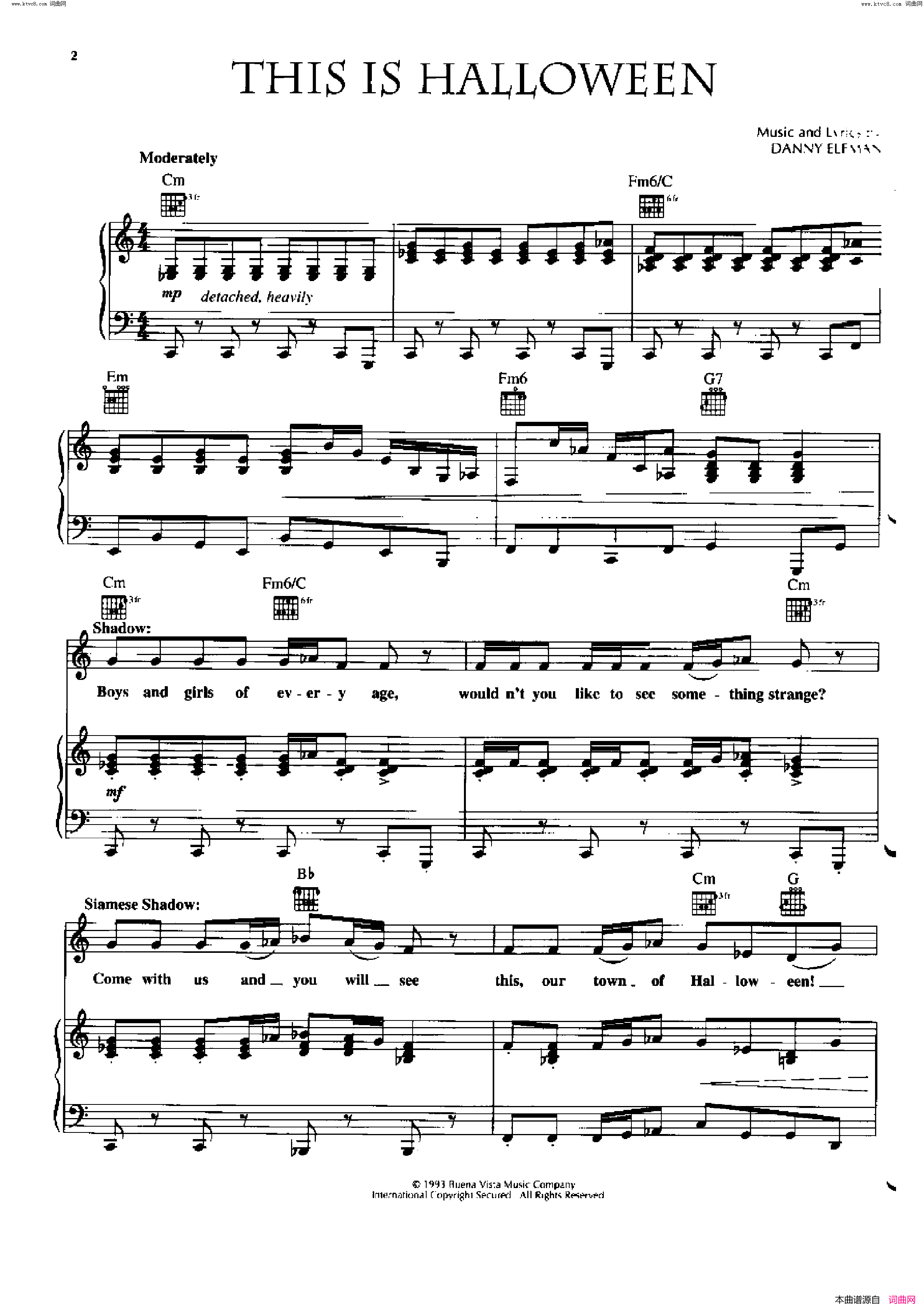 This_Is_Halloween___Panic_at_the_Disco歌曲_人声吉他钢琴谱简谱