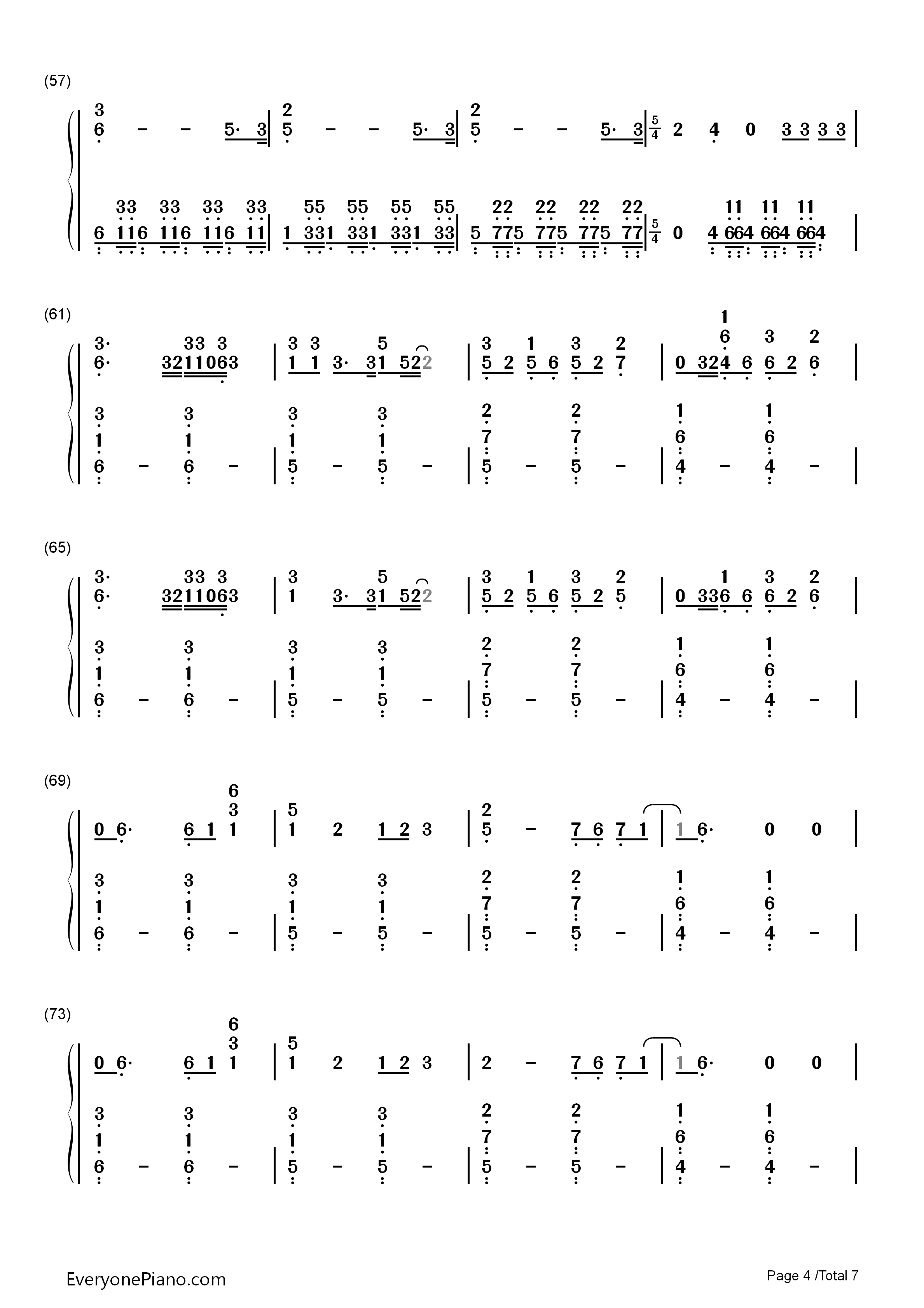 Counting_Stars钢琴简谱_OneRepublic演唱