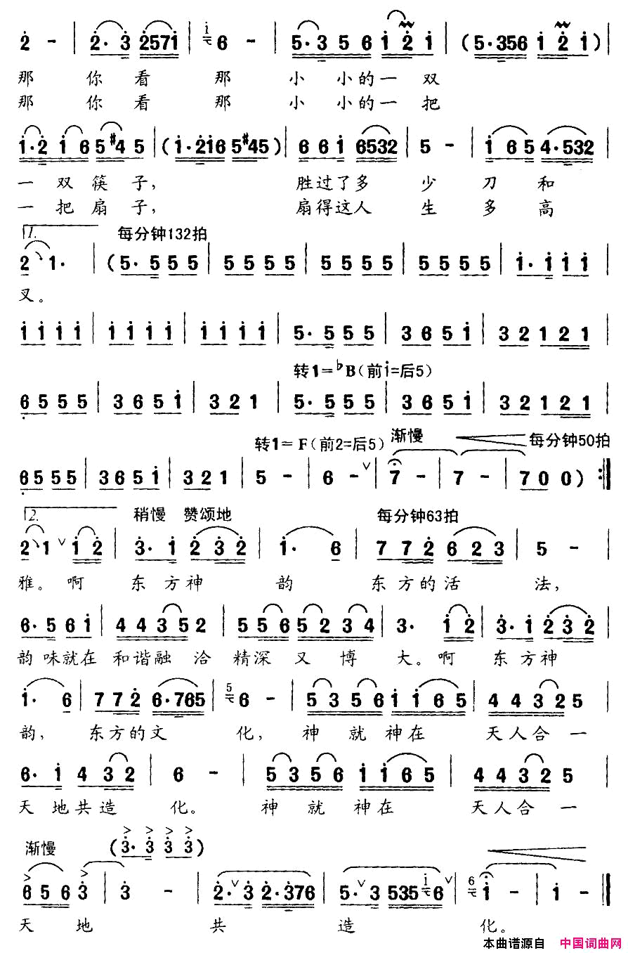 东方神韵简谱_王丽达演唱