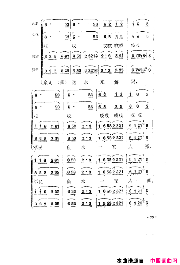 毛泽东之歌_红太阳歌曲集051_100简谱