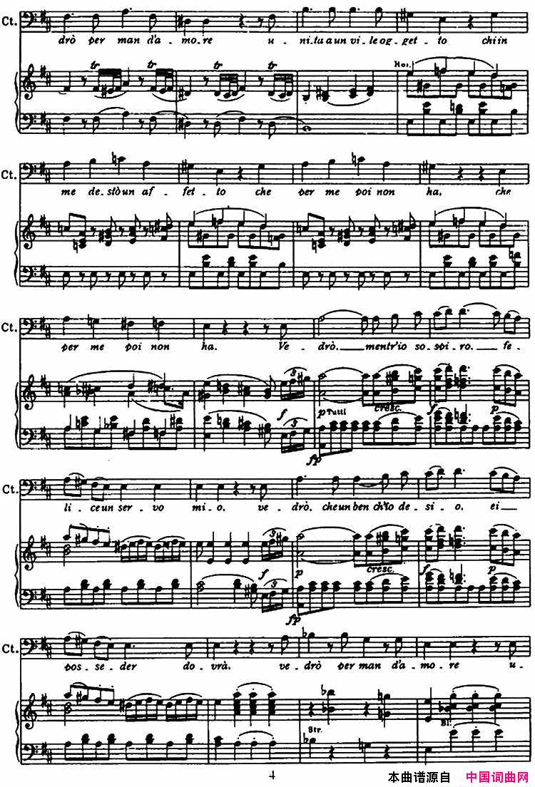 你赢得了诉讼选自歌剧_费加罗婚礼_简谱_廖昌永演唱_作曲：莫扎特词曲