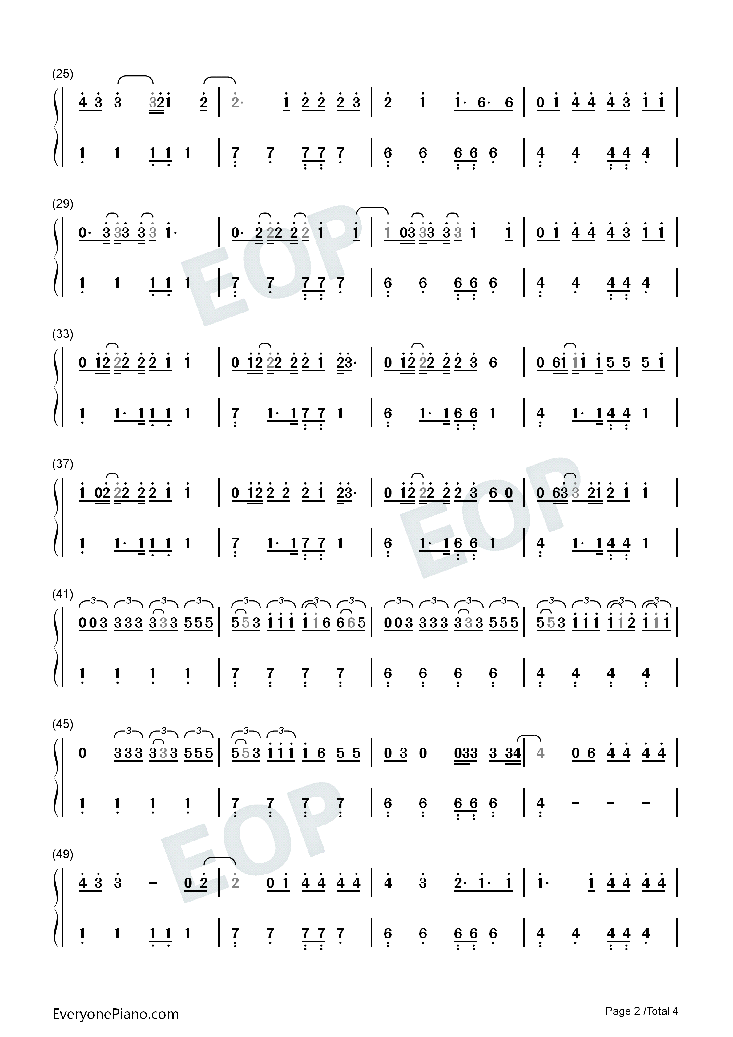 Eyes_Closed钢琴简谱_Ed_Sheeran演唱