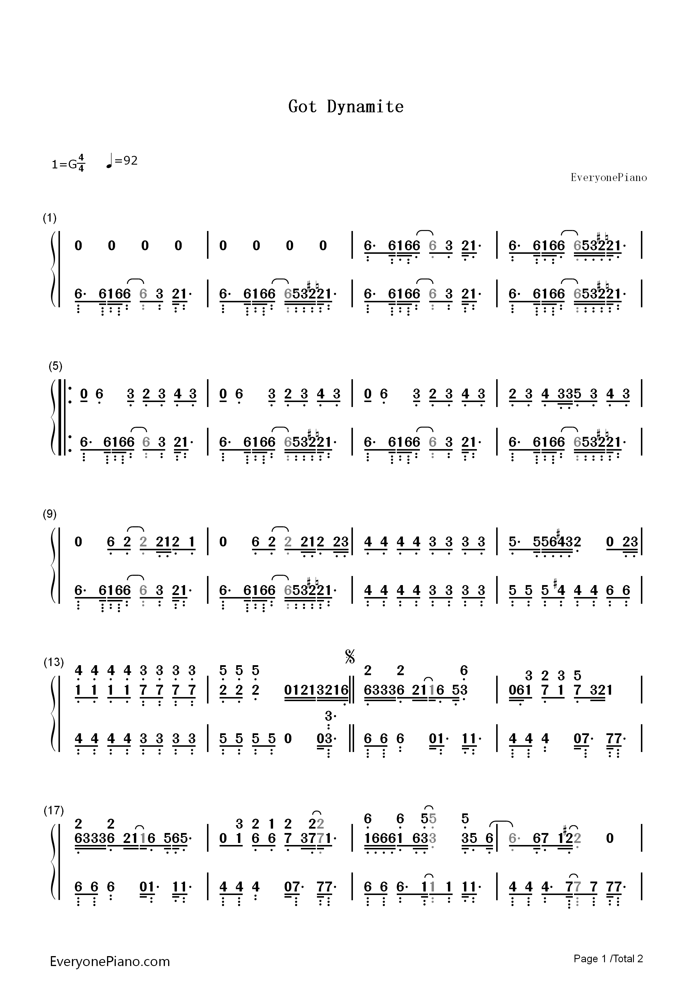 Got_Dynamite钢琴简谱_Demi_Lovato演唱