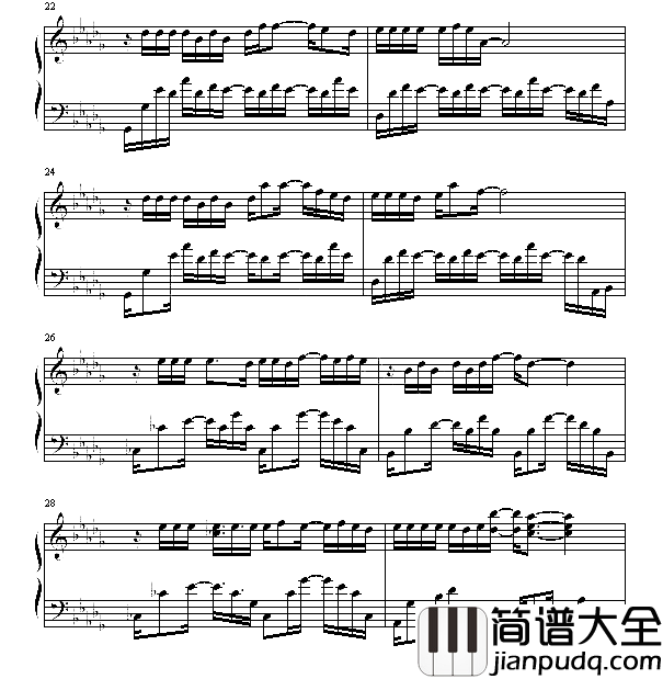 我遇到简谱