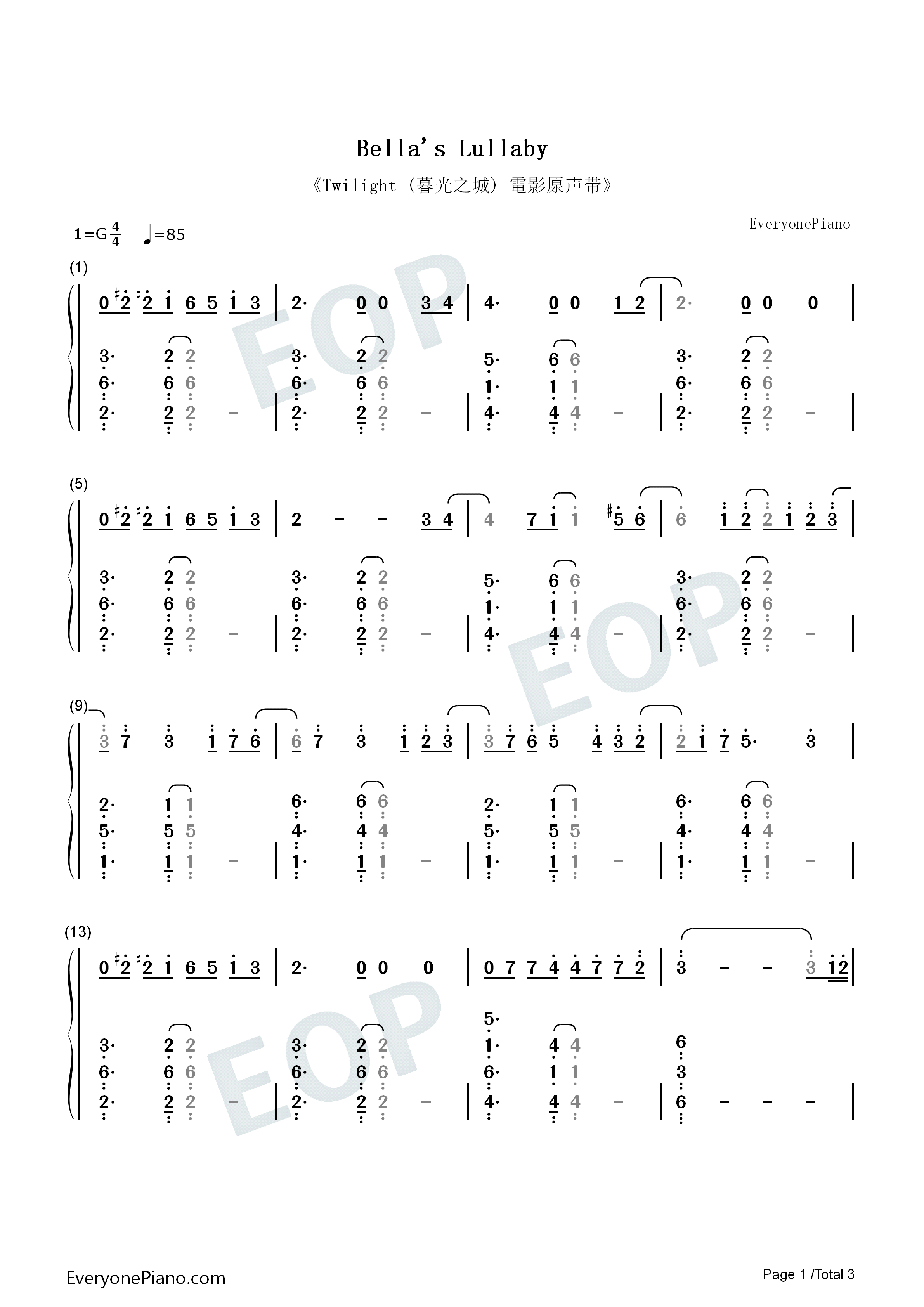 Bellas_Lullaby钢琴简谱_Carter_Burwell演唱