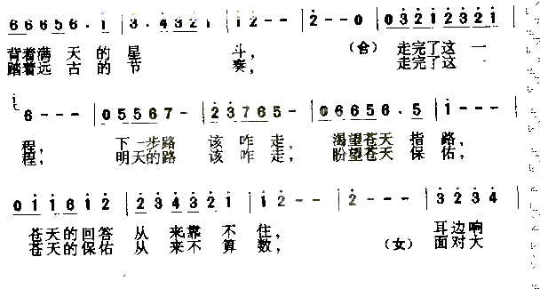 纤夫的路简谱_于文华演唱