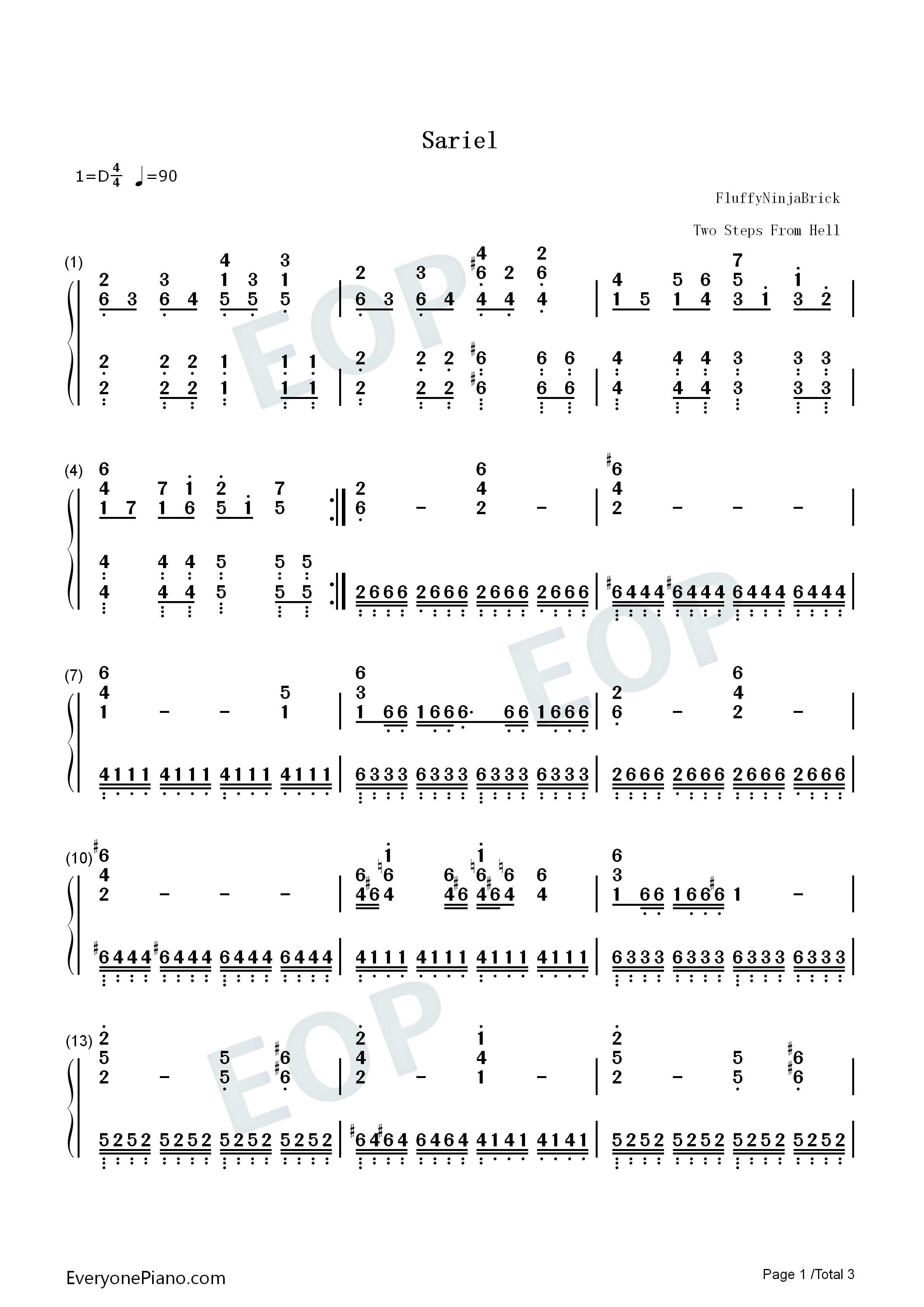 Sariel钢琴简谱_Two_Steps_from_Hell演唱