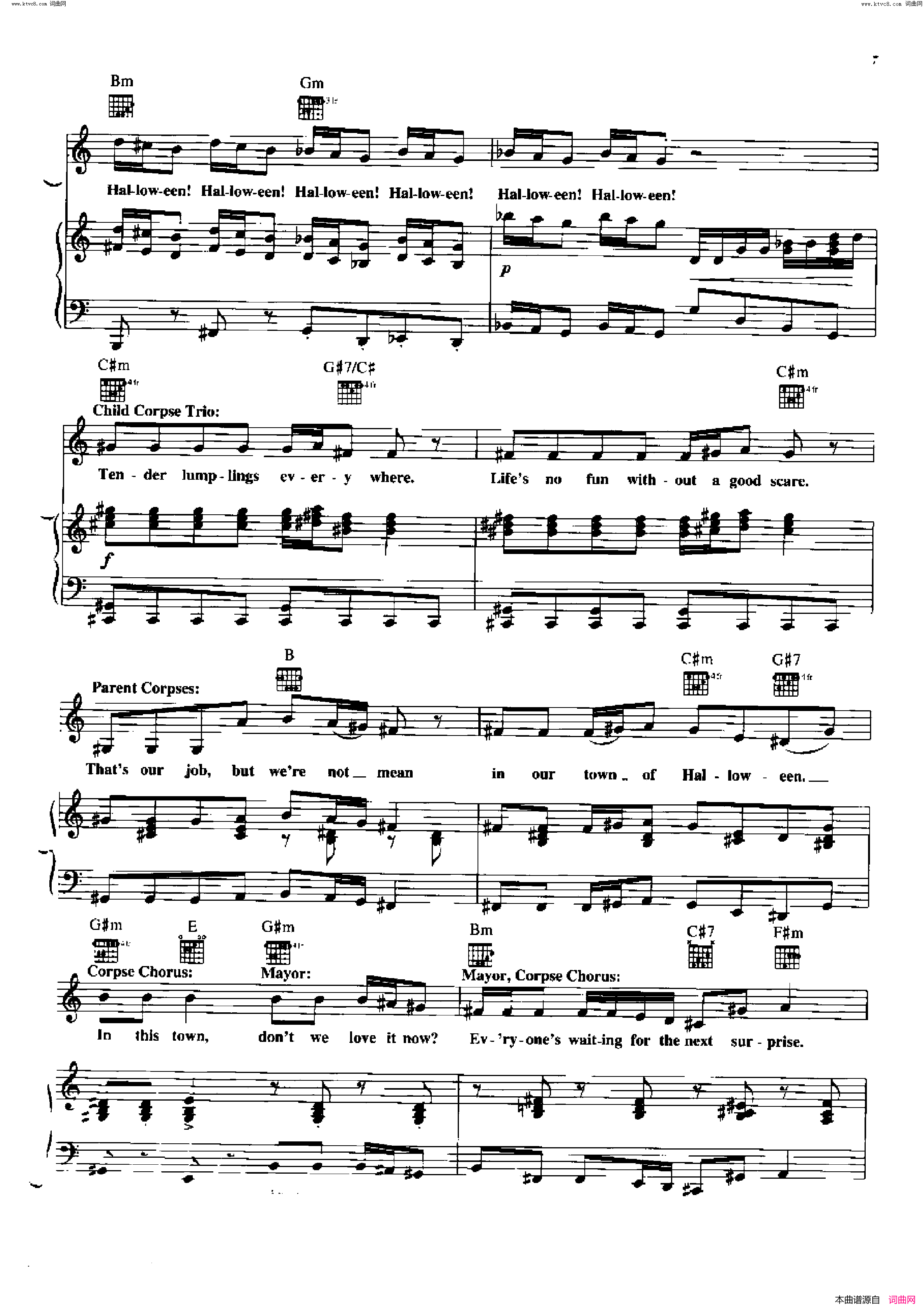 This_Is_Halloween___Panic_at_the_Disco歌曲_人声吉他钢琴谱简谱