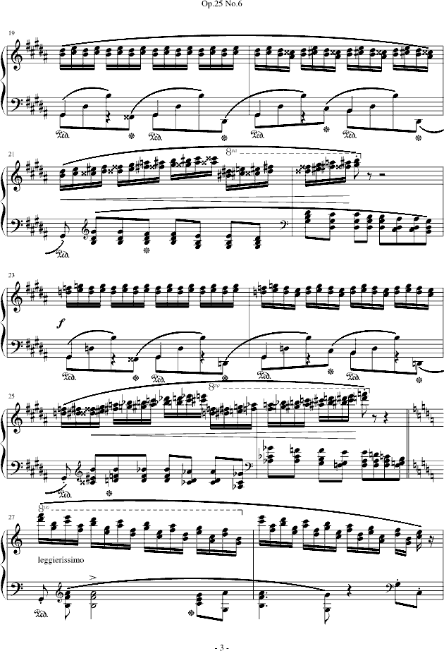 肖邦练习曲Op.25No.6简谱_肖邦演唱
