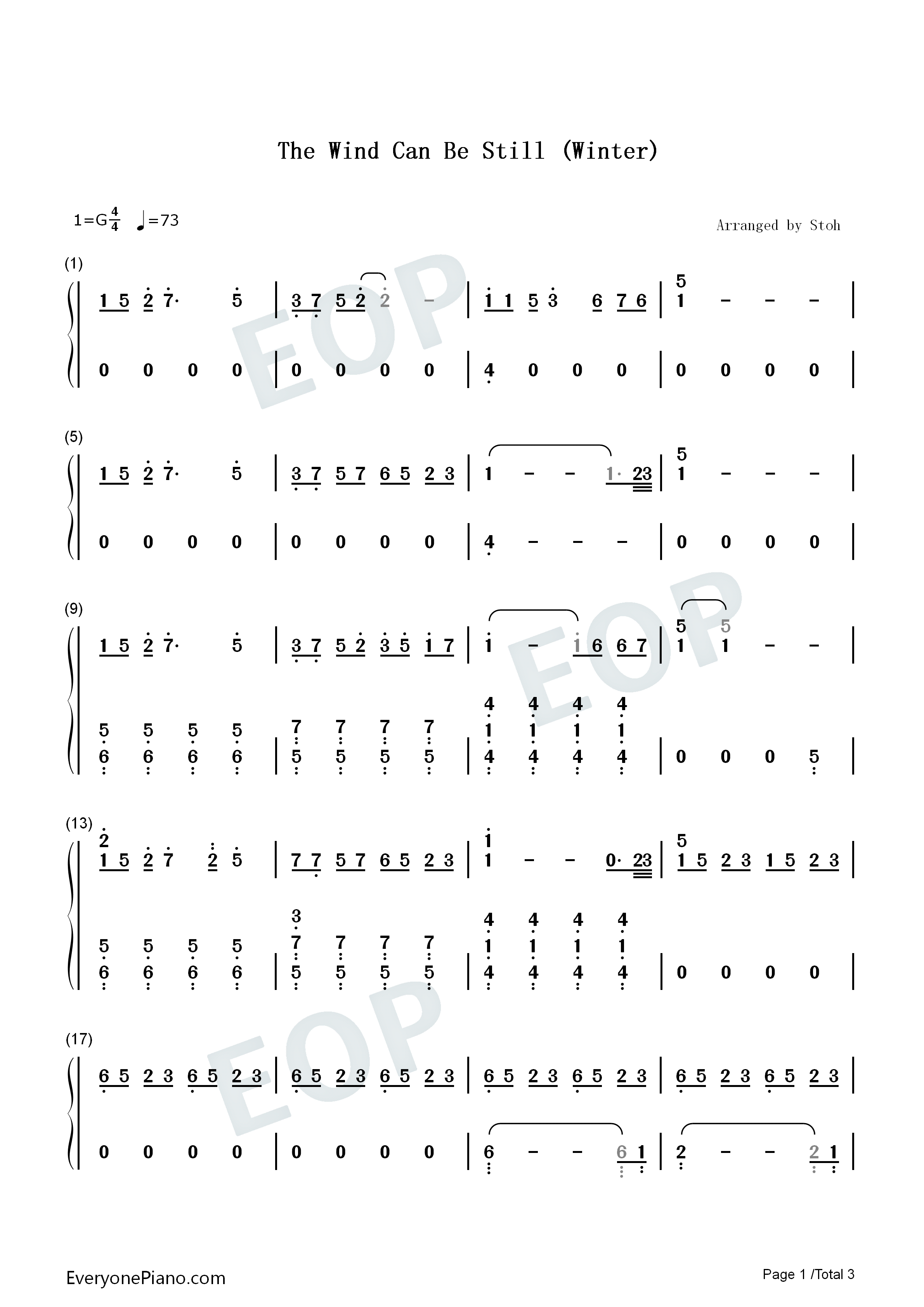 The_Wind_Can_Be_Still_Winter钢琴简谱_Eric_Barone演唱