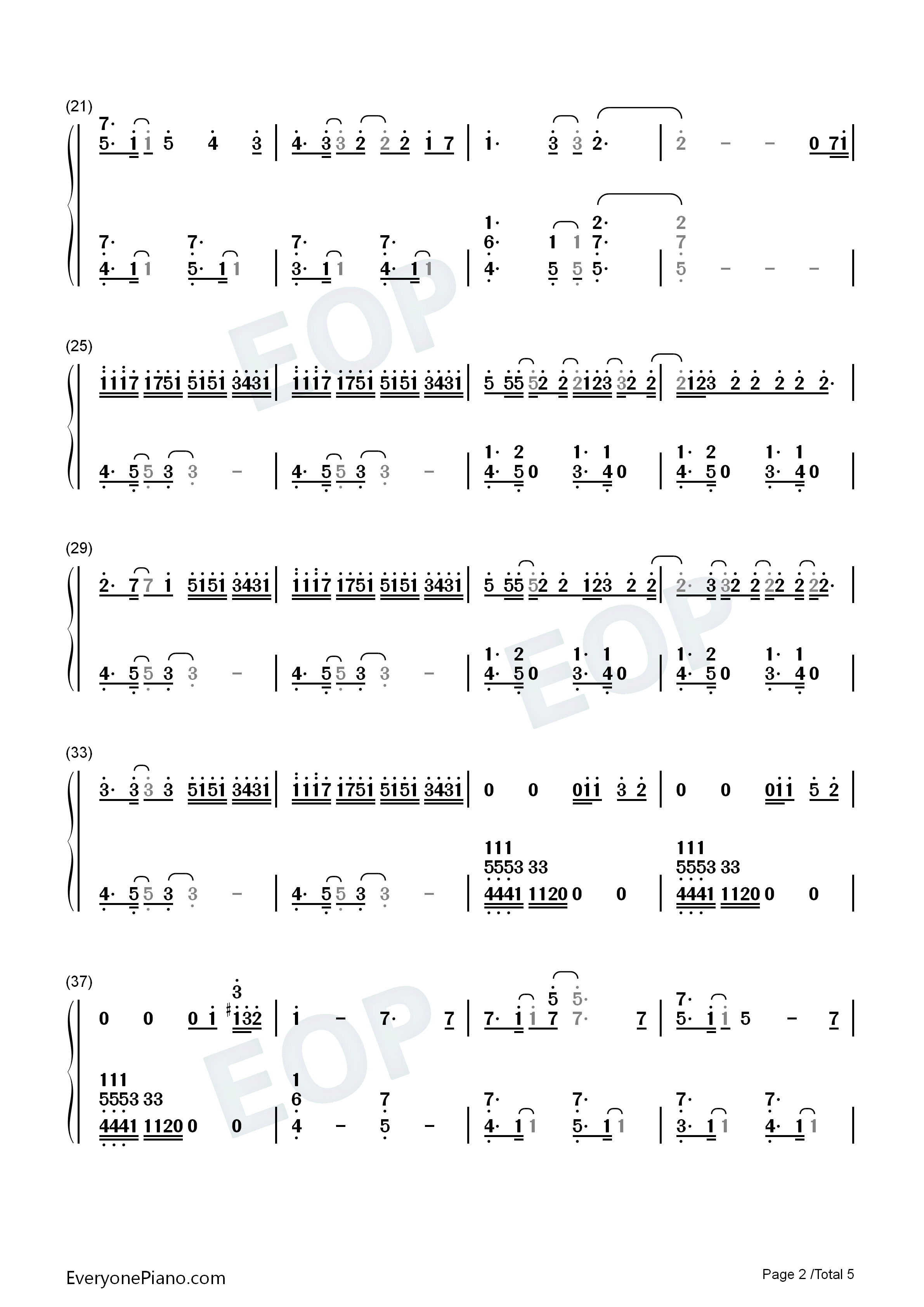 A_Thousand_Miles钢琴简谱_Vanessa_Carlton演唱