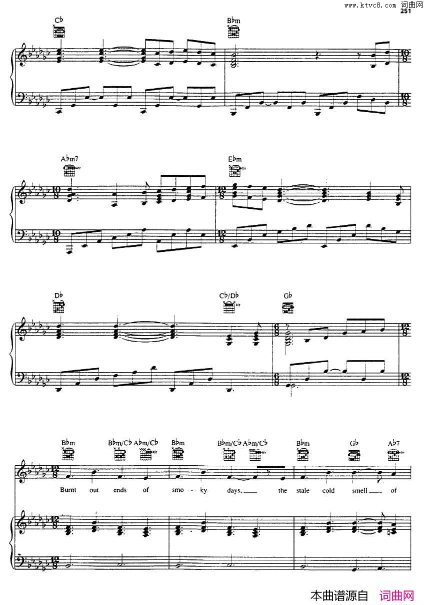 Memory回忆fromCats正谱Memory回忆from_Cats正谱简谱_Sarah演唱_TREVOR_NUNN_after_T·S·ELIOT/ANDREW_LLOYD_WEBBER词曲