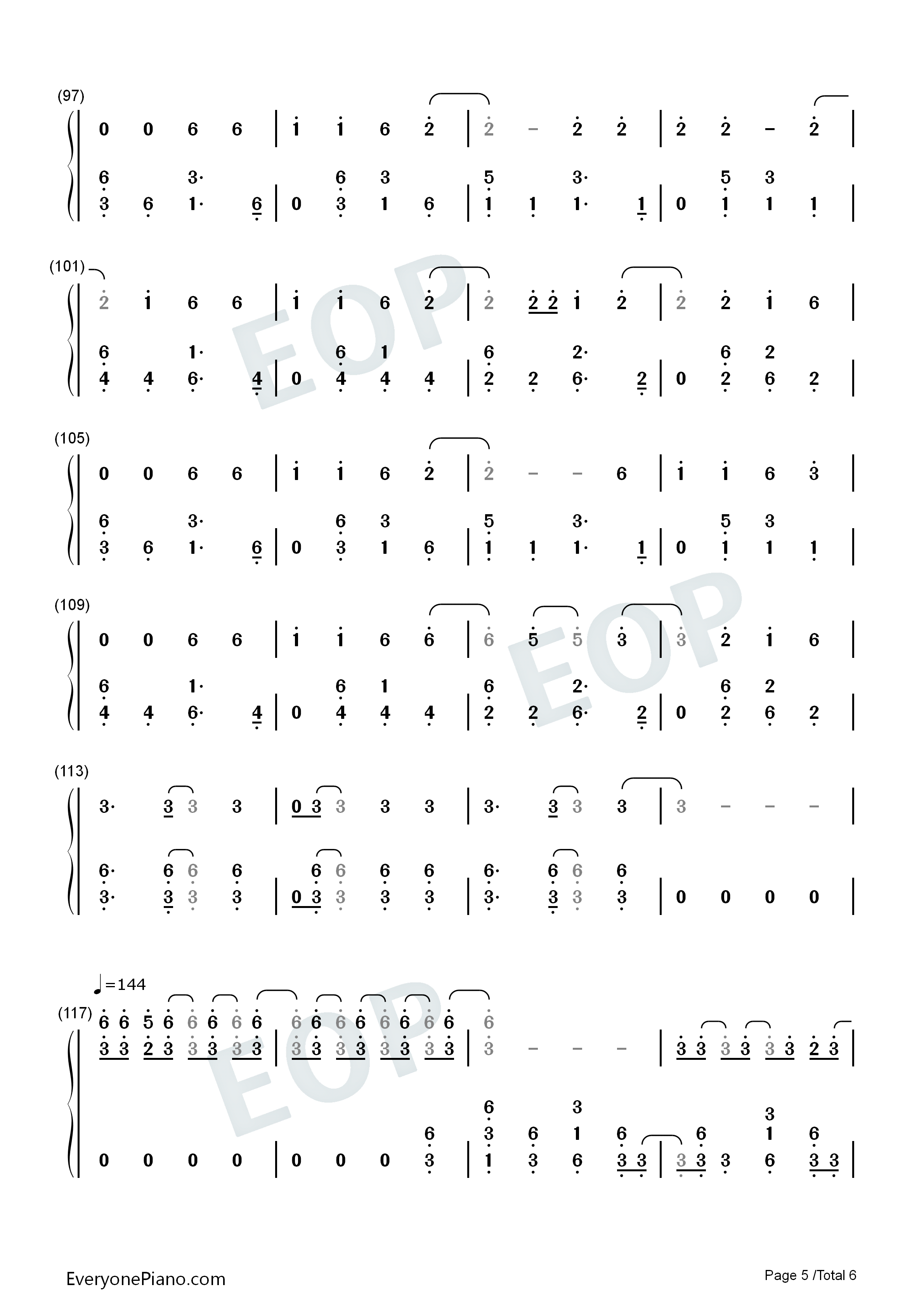 野火_Wildfire钢琴简谱_宫奇Gon_HOYO_MiX演唱