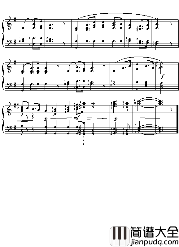 德瓦格纳歌剧“罗恩格林”选曲：婚礼进行曲简谱