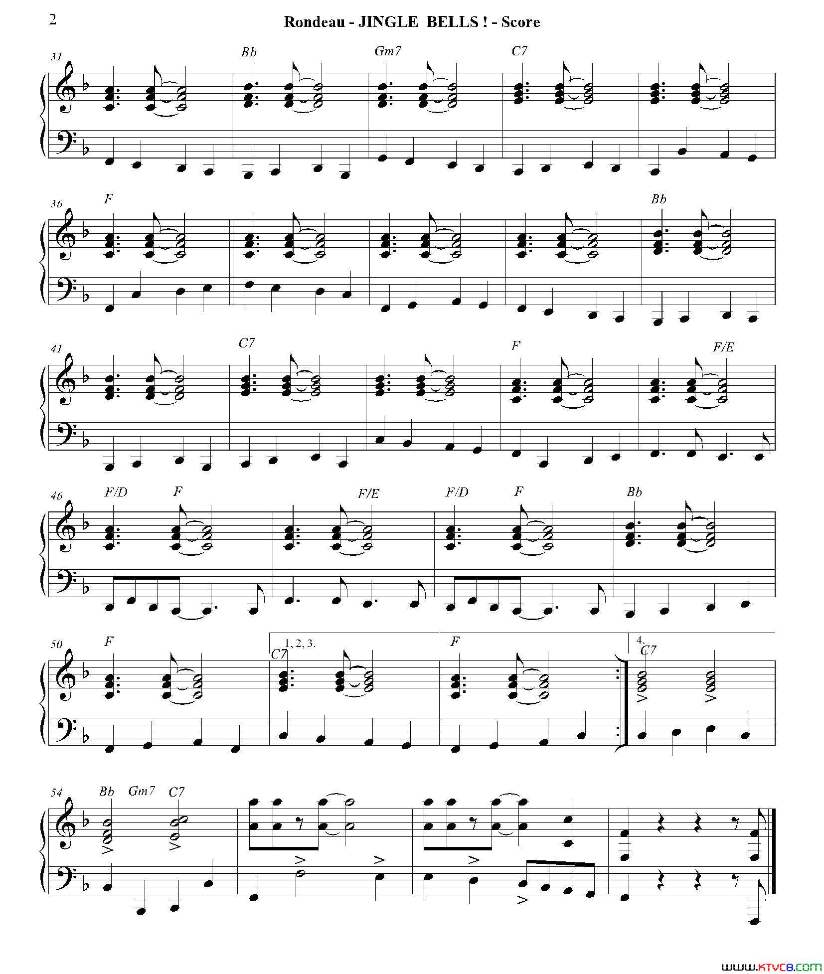 JINGLEBELLS！钢琴、吉他分谱JINGLE_BELLS！钢琴、吉他分谱简谱_爵士管乐团演唱