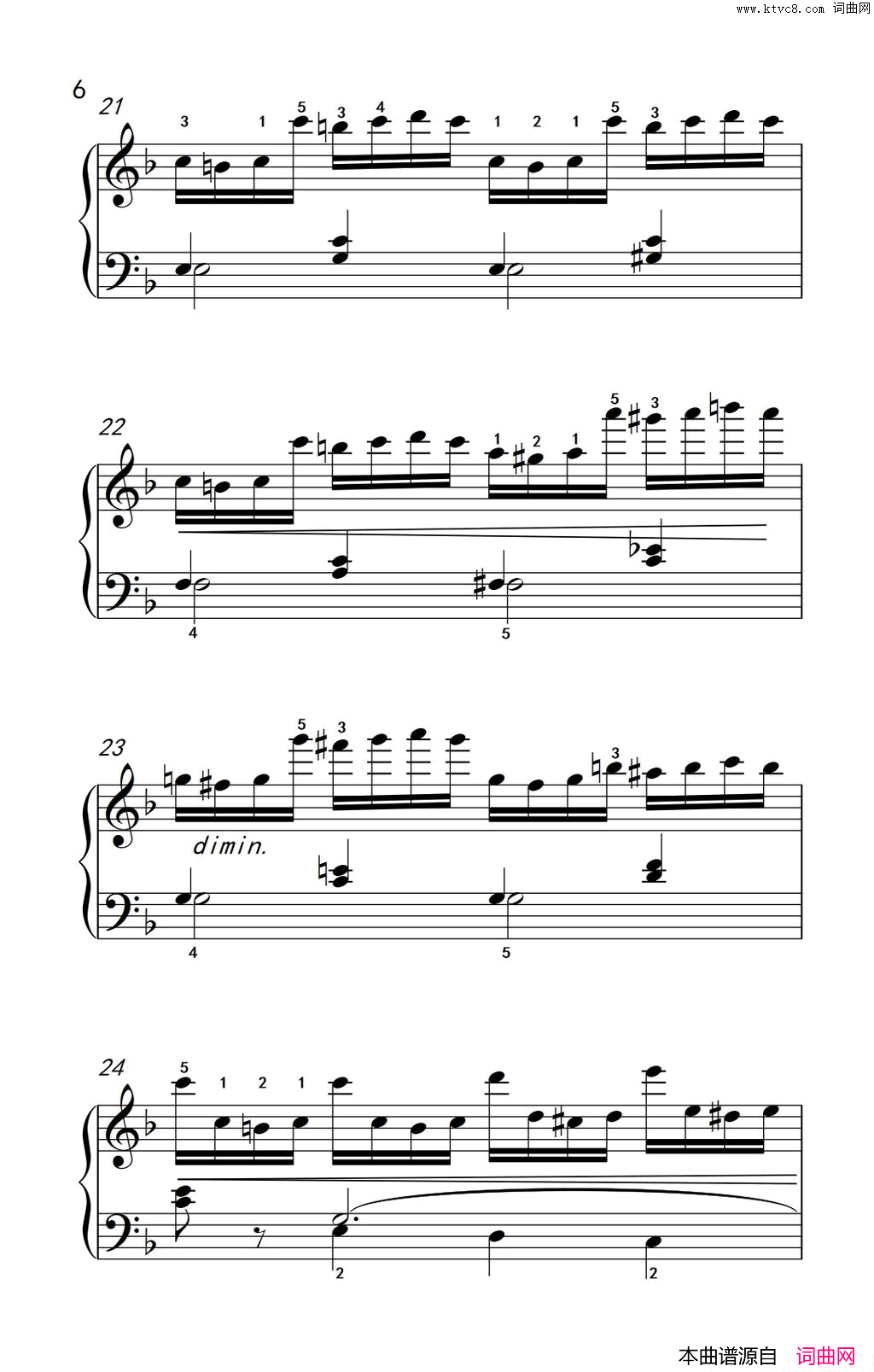 第七级2.练习曲中央音乐学院钢琴业余考级教程7_9级第七级2.练习曲中央音乐学院_钢琴业余考级教程_7_9级简谱