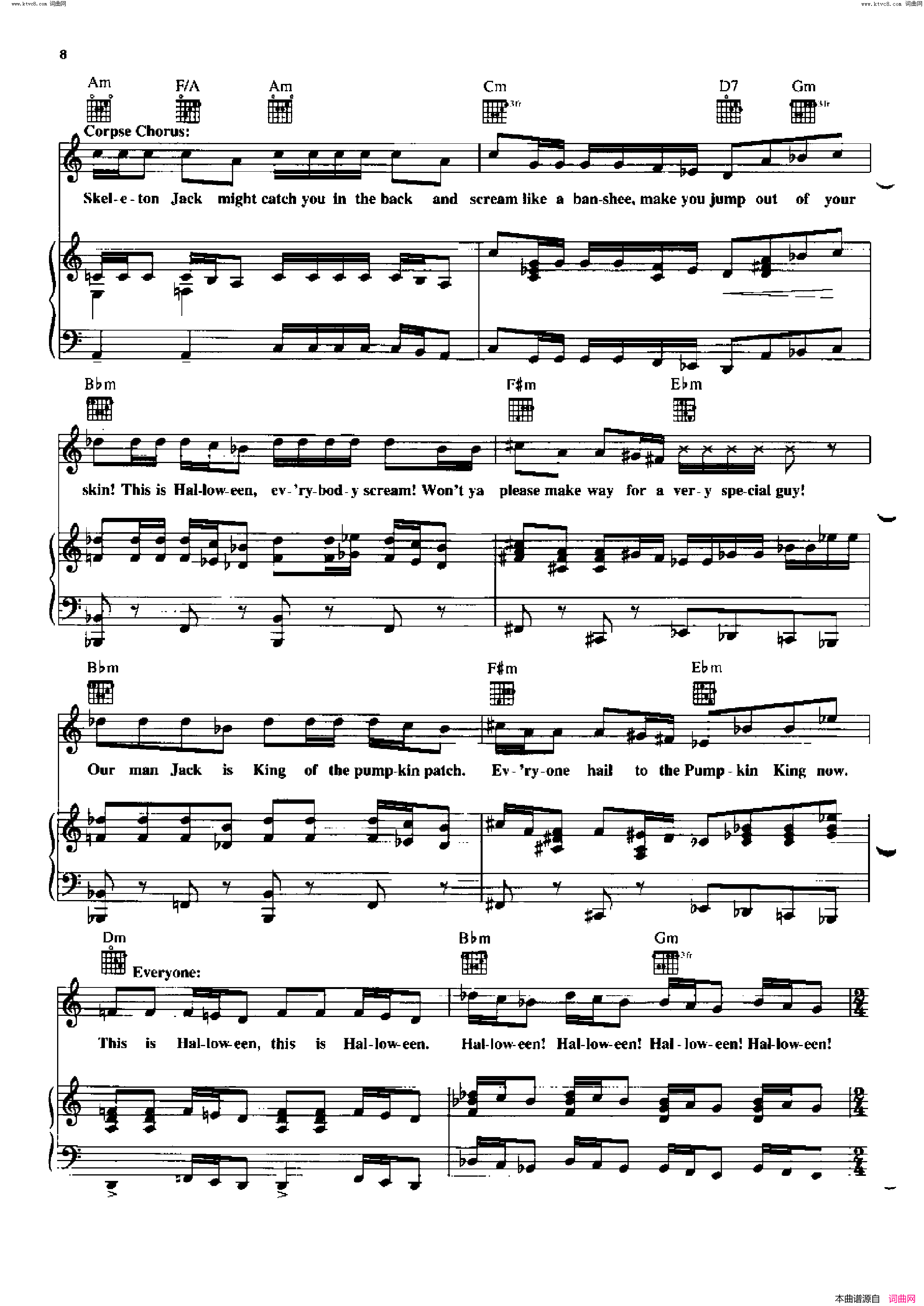 This_Is_Halloween___Panic_at_the_Disco歌曲_人声吉他钢琴谱简谱