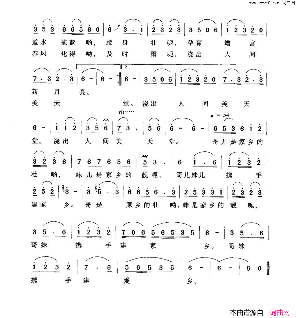 美在家乡萧耀庭词张锐华曲美在家乡萧耀庭词_张锐华曲简谱