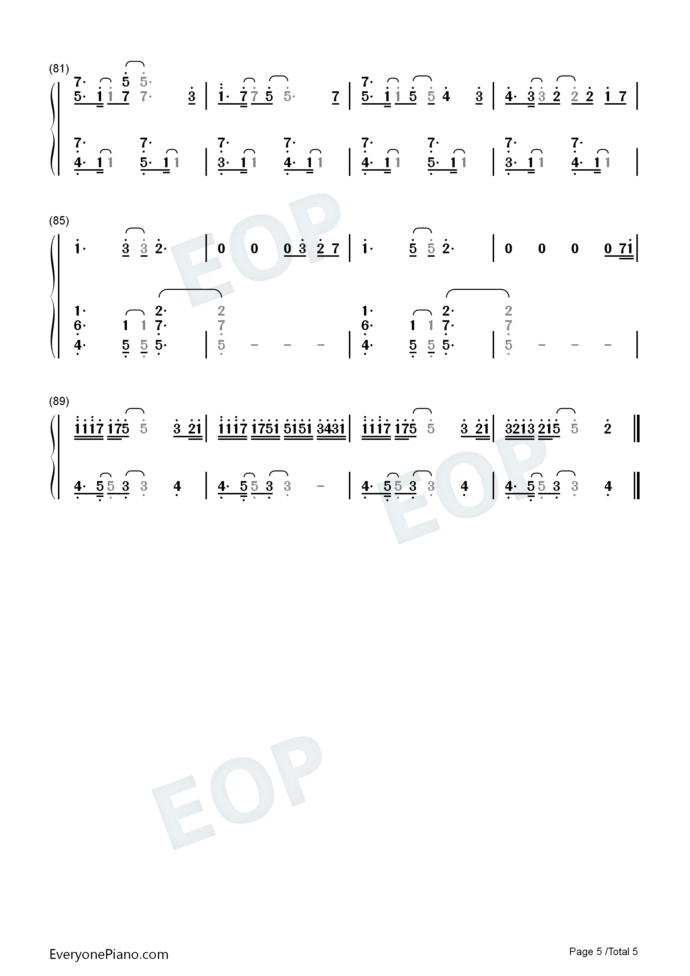 A_Thousand_Miles钢琴简谱_Vanessa_Carlton演唱