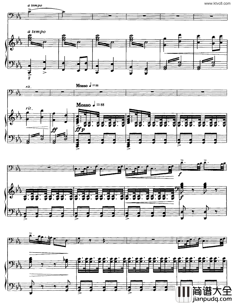 嘎达梅林主题幻想曲经典长号曲简谱