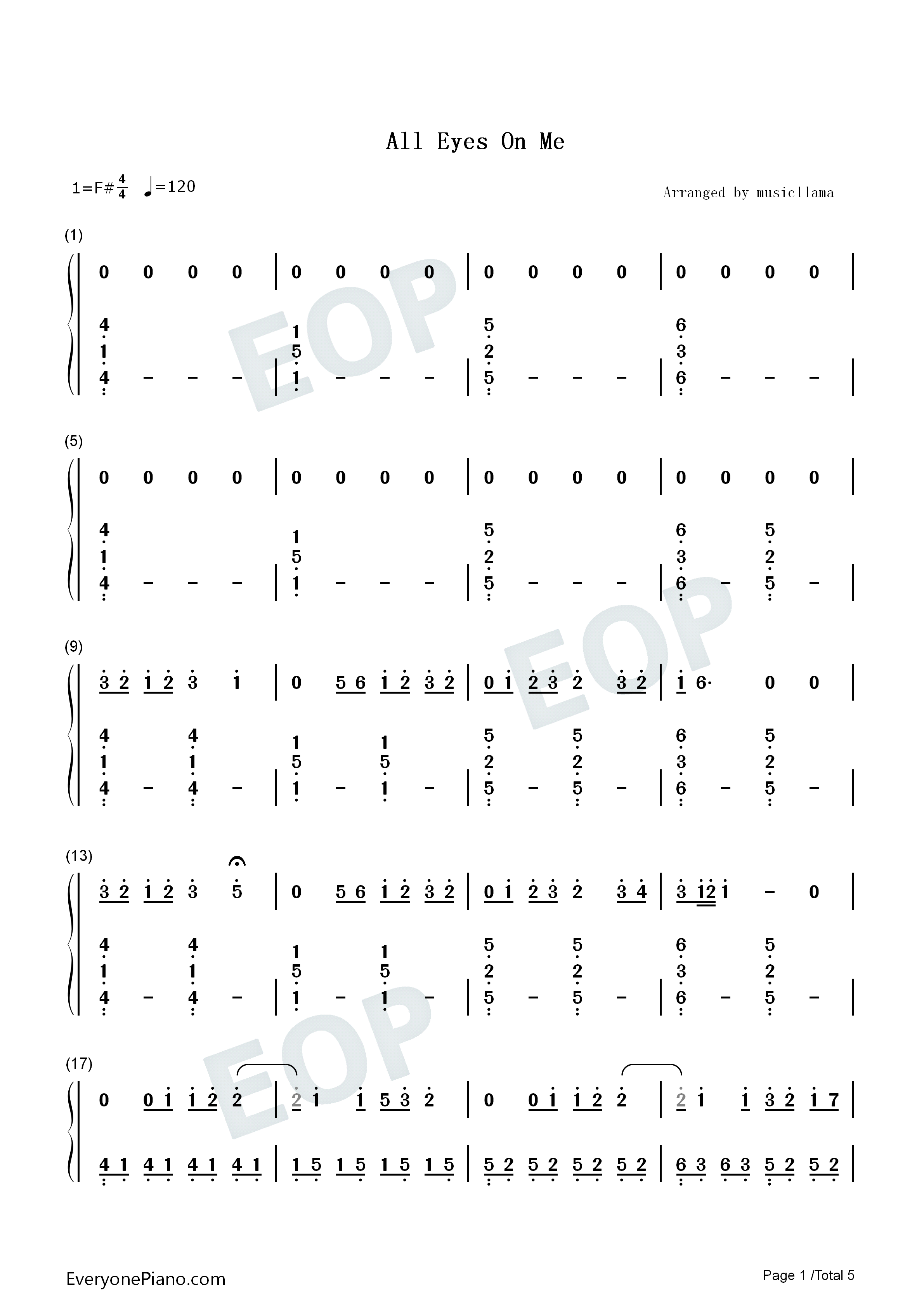 All_Eyes_On_Me钢琴简谱_Bo_Burnham演唱