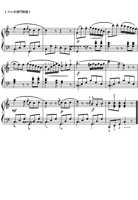 奥莫扎特：回旋曲简谱