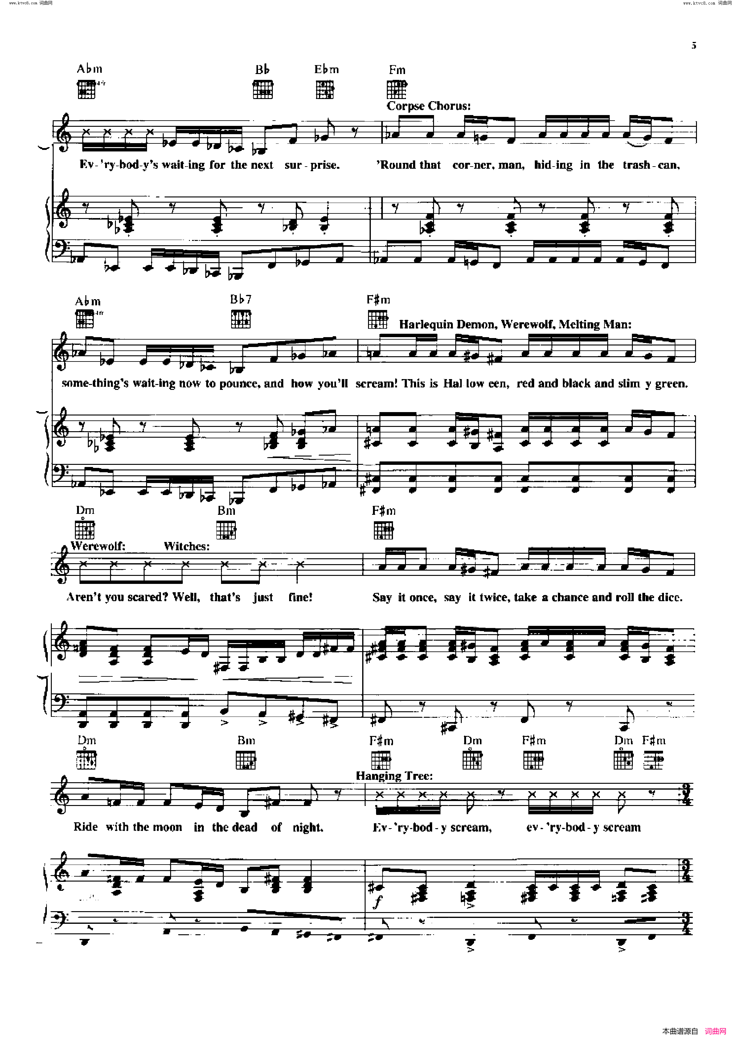 This_Is_Halloween___Panic_at_the_Disco歌曲_人声吉他钢琴谱简谱
