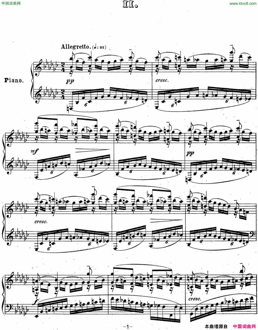 拉赫玛尼诺夫音乐瞬间Op.16No.2降e小调简谱