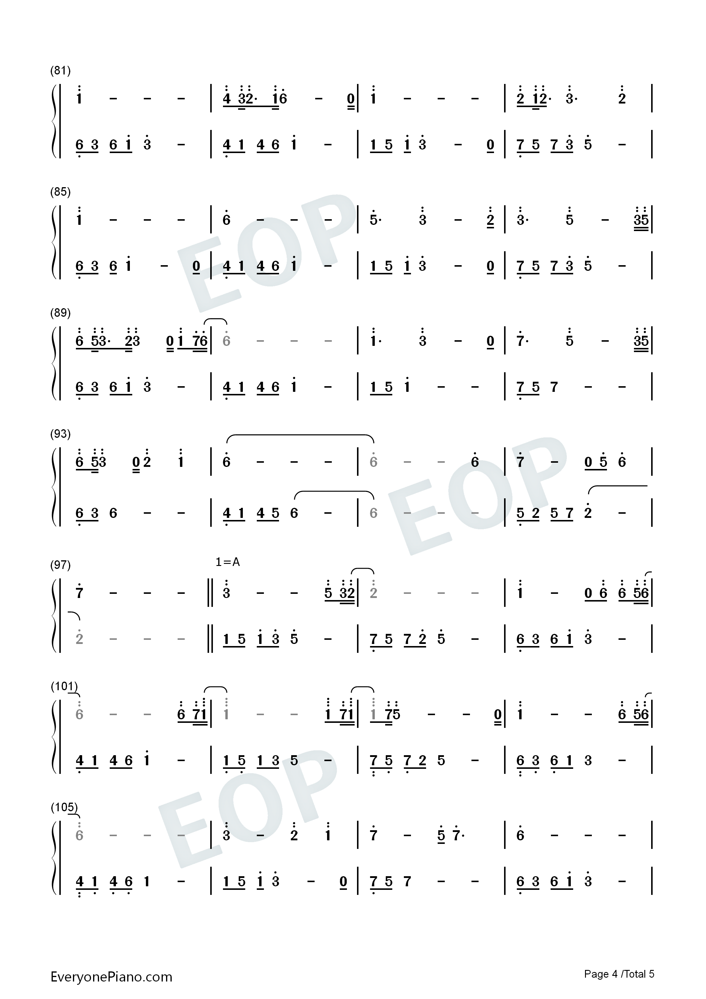 Always钢琴简谱_Peder_B._Helland演唱