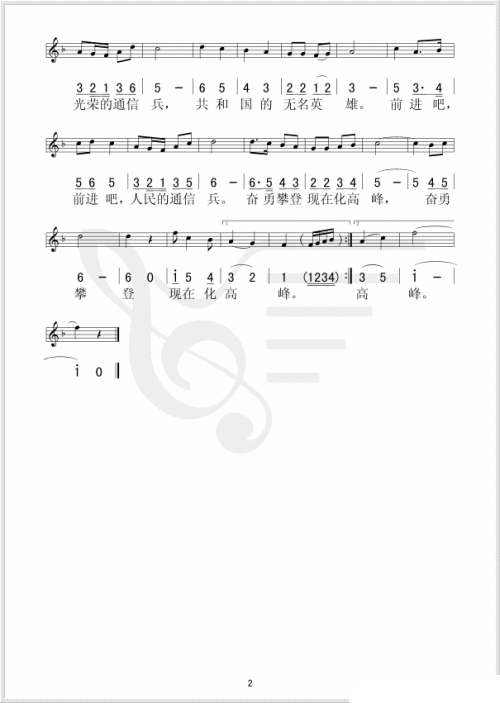 通信兵进行曲简谱