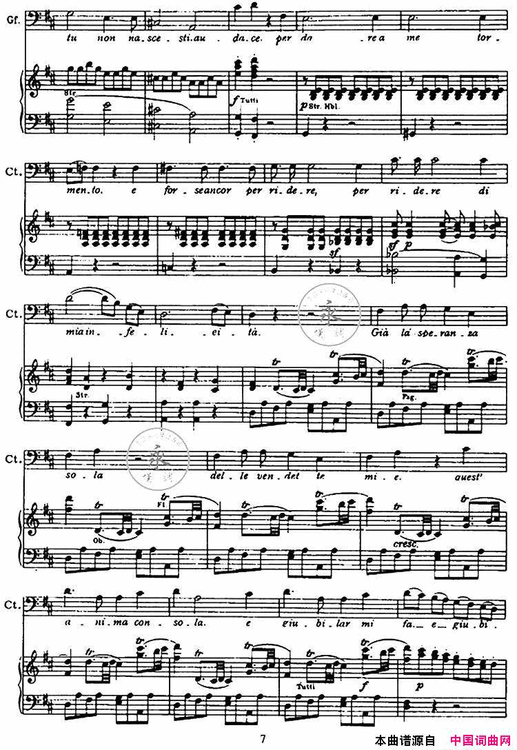 你赢得了诉讼选自歌剧_费加罗婚礼_简谱_廖昌永演唱_作曲：莫扎特词曲